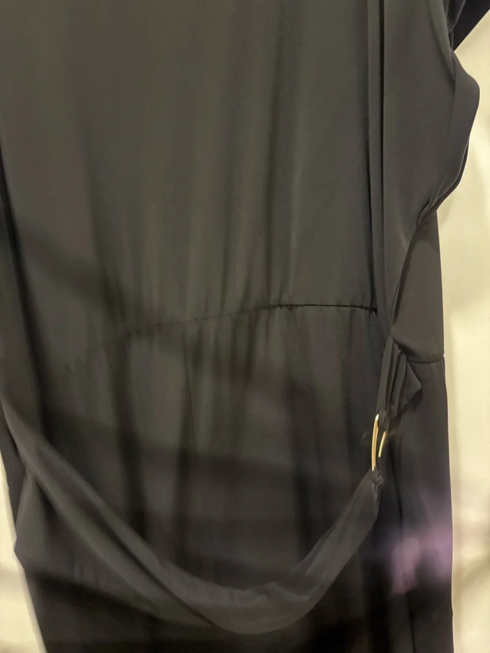 Penningtons Black Midi Dress Short Sleeve Elastic Waist Minimalist NWT - Picture 8 of 8